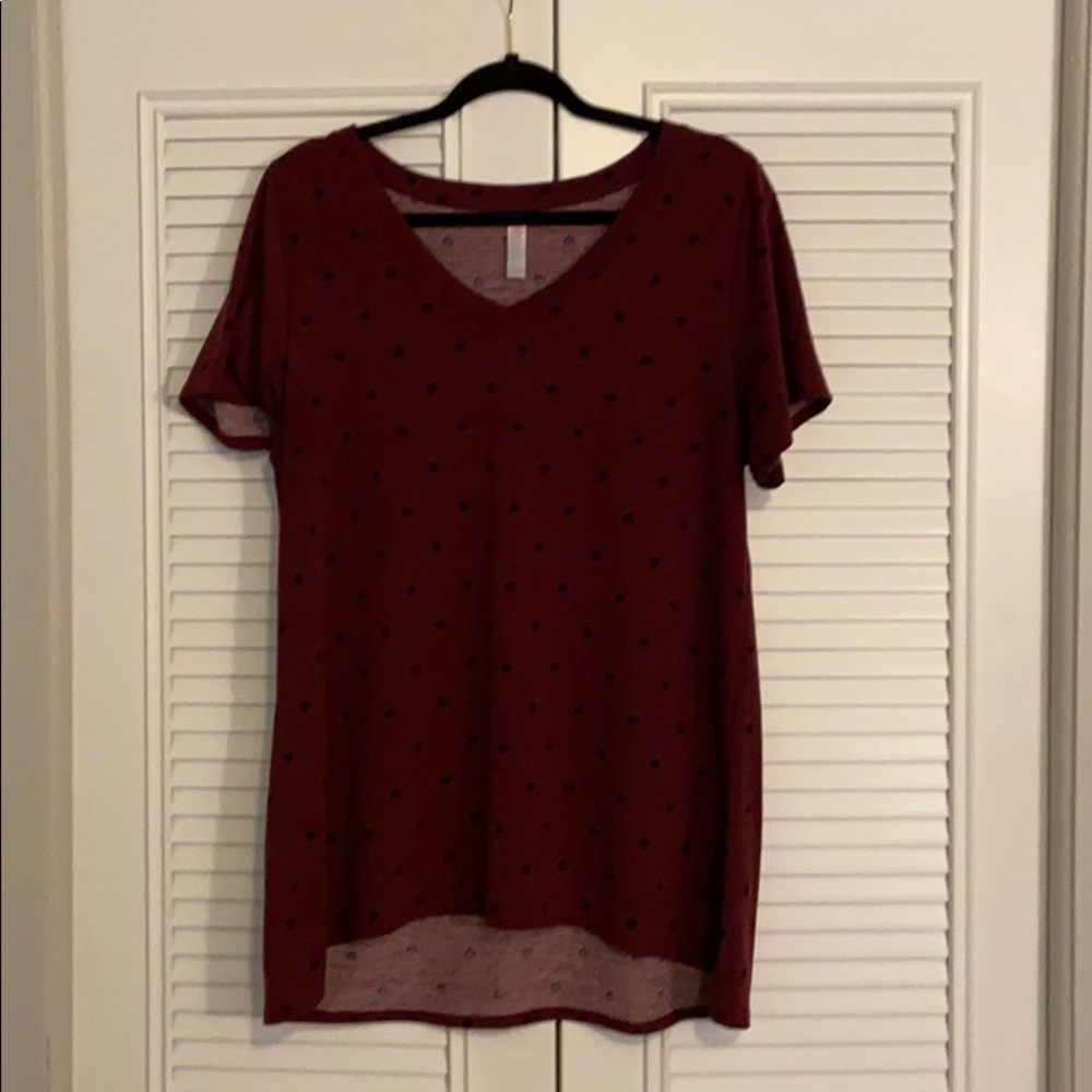 LuLaRoe 5/$20 Christy Hearts XL